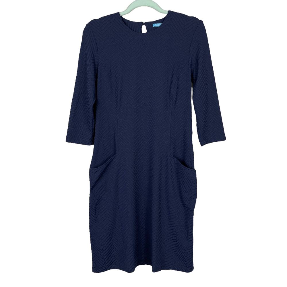 J McLaughlin Catalina Cloth Sheath Dress Navy Medium Office Professional Career